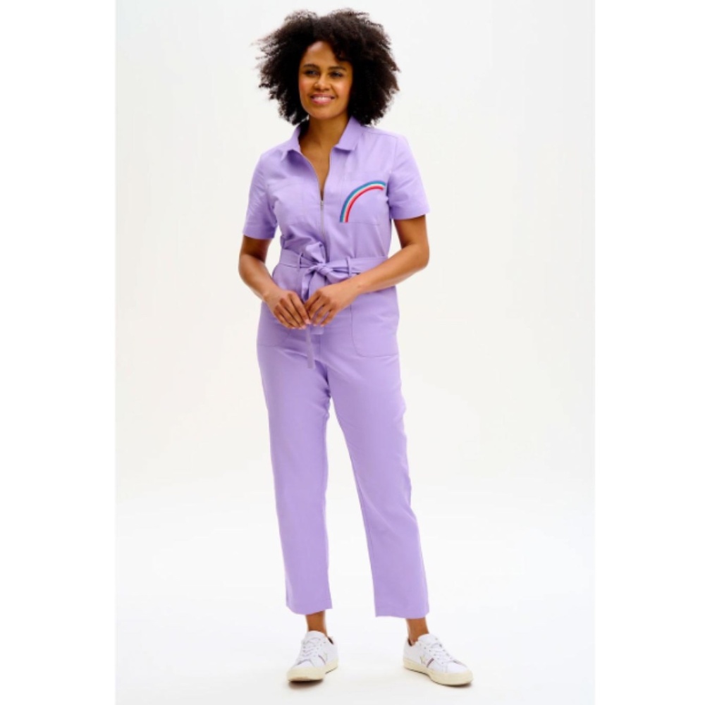 Sugarhill Brighton Billy Boilersuit lilac jumpsuit with rainbow pocket